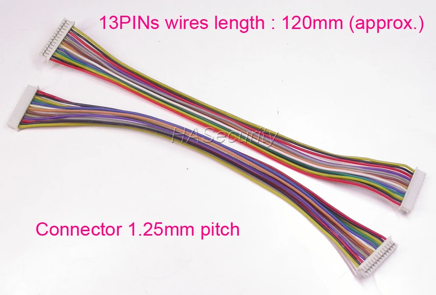 (2pcs) 13PIN wires for CCTV cameras accessory 1.25mm pitch ( PINs distance) about 12cm length | Безопасность и защита
