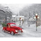 Алмазная 5d Вышивка сделай сам, Красная рождественская картина с автомобилем, алмазная вышивка крестиком, мозаика, домашний декор