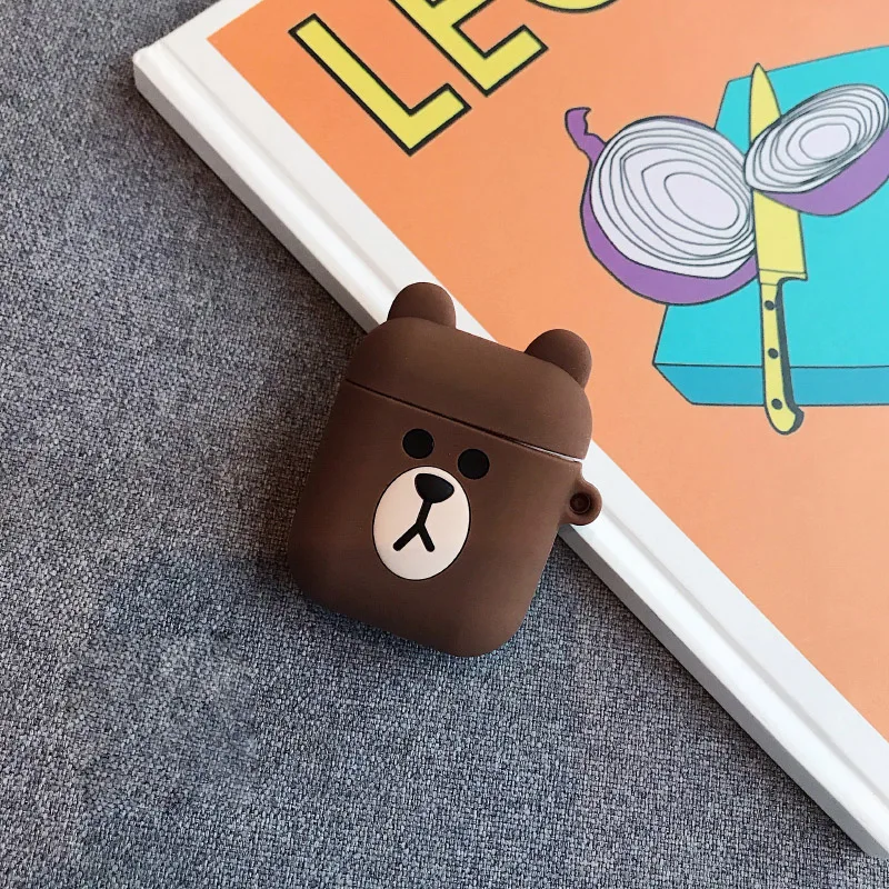 Чехол KISS мягкий мультяшный защитный чехол для Airpods мини восхитительный чехол для наушников сумка для наушников Наушники-вкладыши зарядный чехол s Box - Цвет: Bear