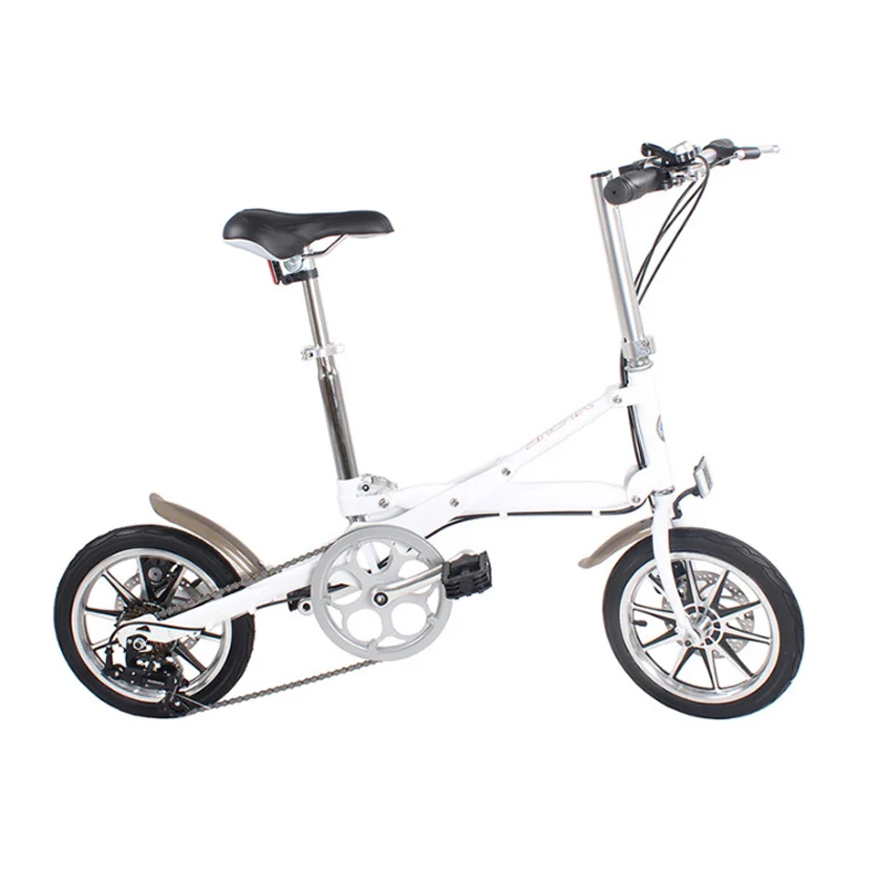 white 7 speed 14-дюймовый складной велосипед Алюминий 7-скорость и односкоростного велосипеда в светильник складной велосипед, который может быть к нему по своему желанию - Цвет: white 7 speed