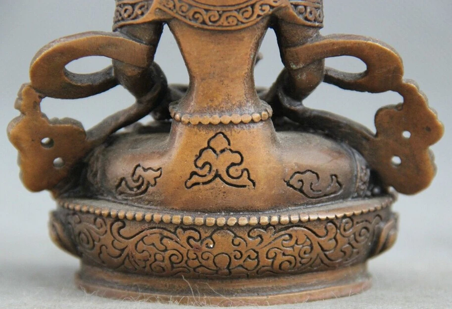 Старая Тибет буддизм бронзовая Амитаюс долголгия богиня Будда статуя S0706|statues