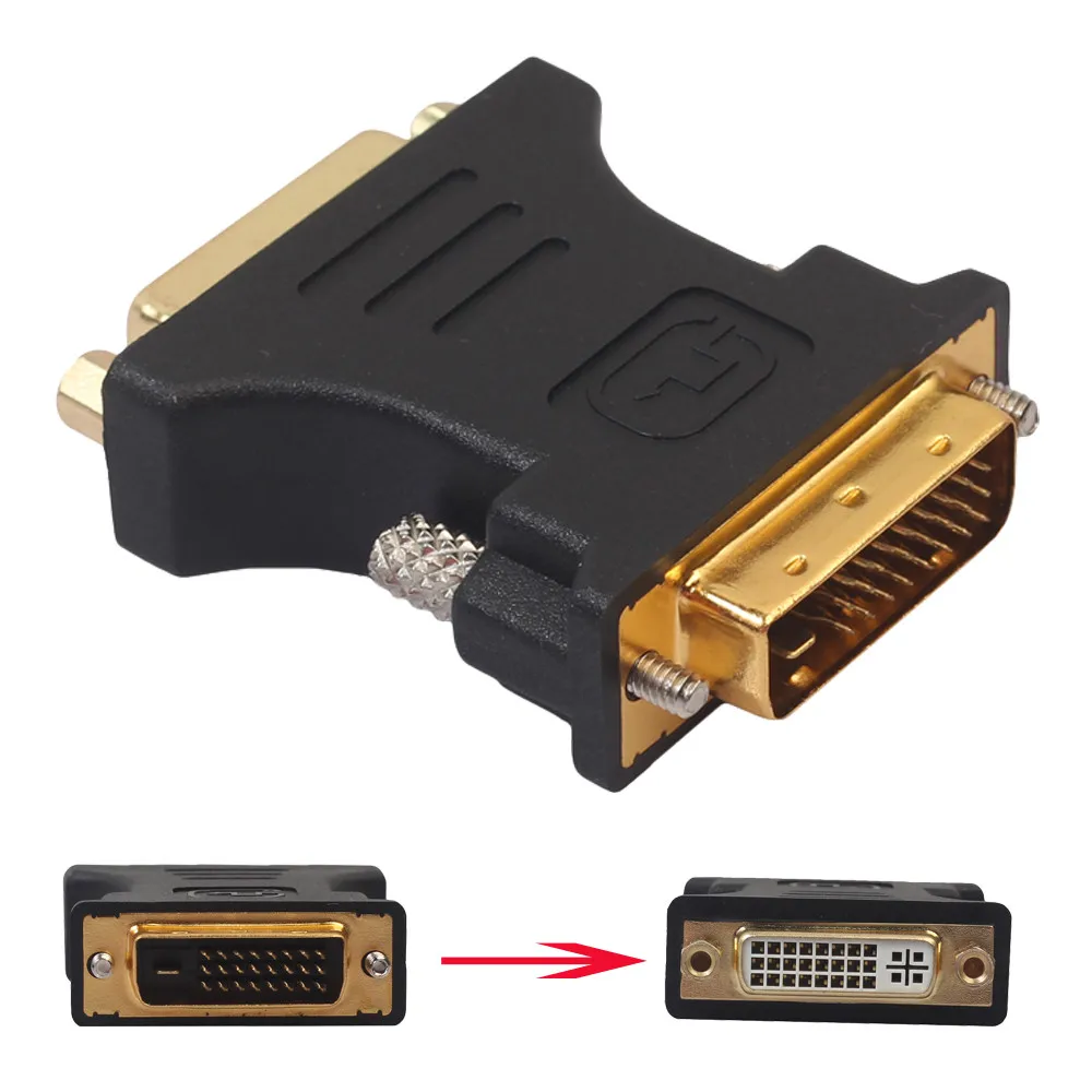 Высокое качество DVI I 24 + 5 Pin к VGA папа женскому видео конвертер адаптер для ПК