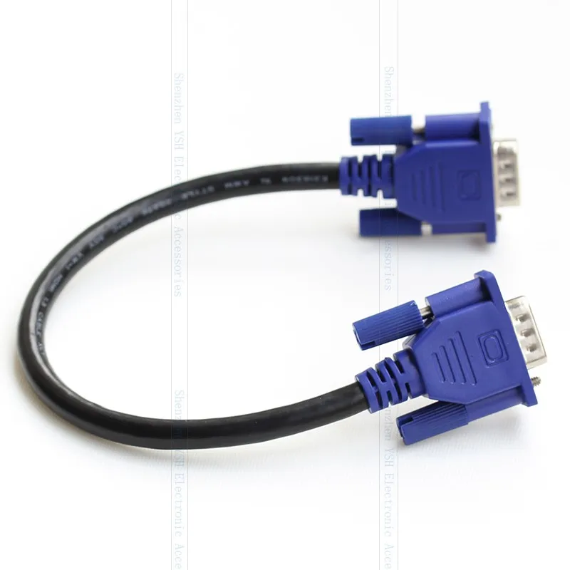 25 см HD15Pin VGA D-Sub RGB короткий видео кабель мужчин и мужчин M/M для монитора компьютера проектор