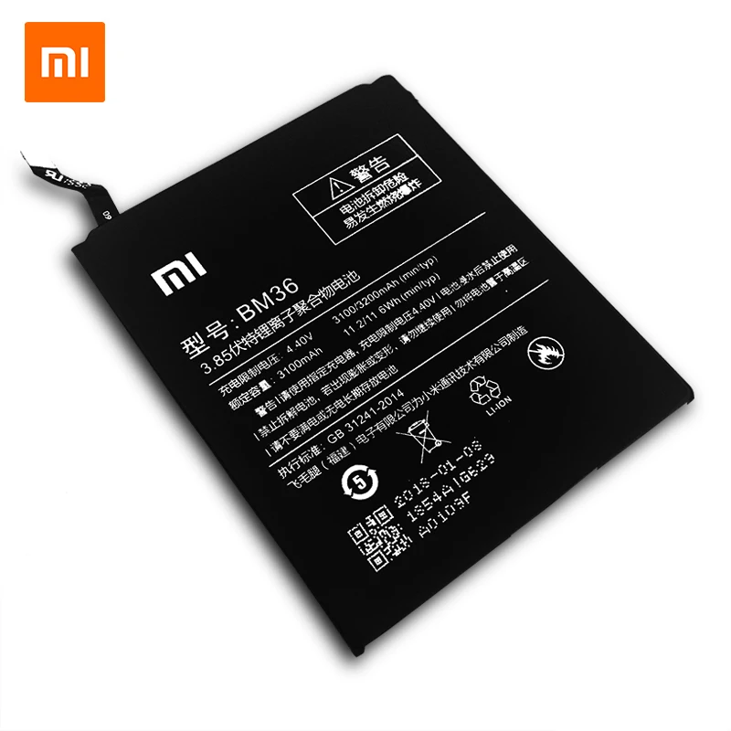 Оригинальный аккумулятор для телефона XiaoMi BM36 Xiaomi Mi 5S 6 4 Redmi Note2 BM45 4A BN30 BM32 BM39
