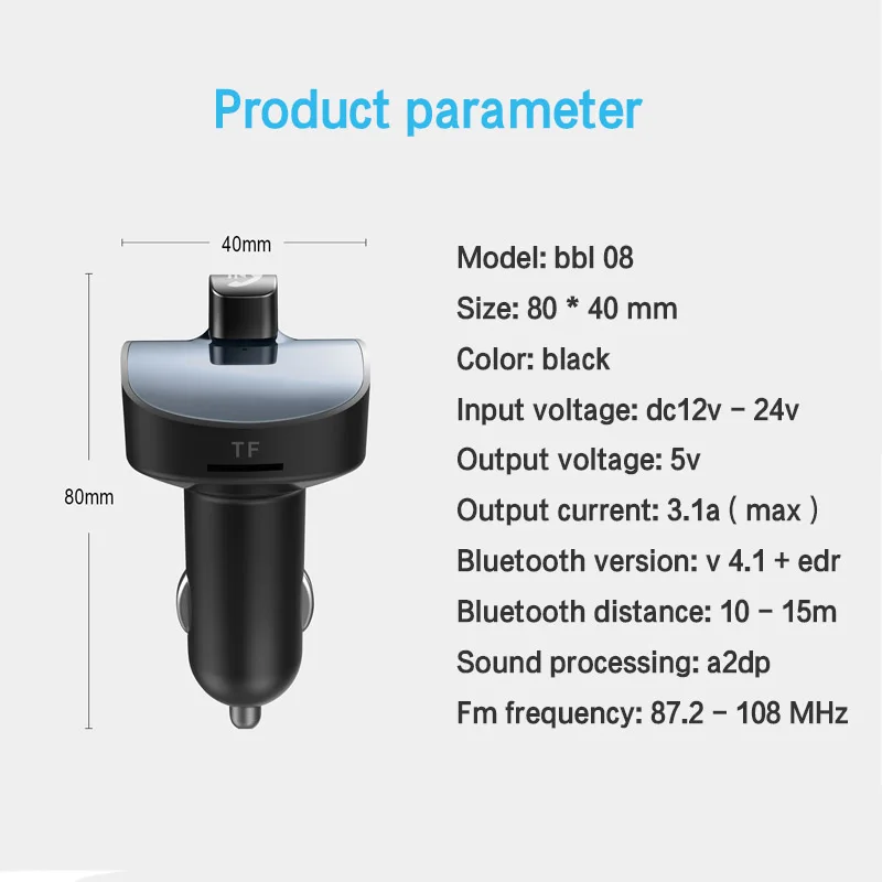 Автомобильный аудио MP3 плеер с 3.1A Quick Charge двойной зарядное устройство usb автомобильный набор, свободные руки, FM передатчик Aux модулятор Bluetooth громкой связи