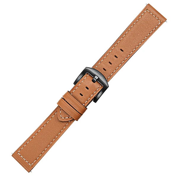 Brown B Ремешок из натуральной коровьей кожи для часов Ticwatch Pro/S2/E2 1 46 мм, быстросъемный ремешок для часов, стальной ремешок с застежкой, спортивный ремень, браслет на запястье - Цвет ремешка: Brown B