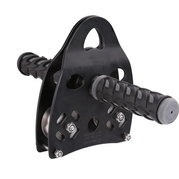 Only Handle Pulley Двухосный двойной поперечный ручной шкив 45KN линейный трос Тросовый шкив тандемный стальной кабельный шкив, оборудование для скалолазания - Цвет: Only Handle Pulley
