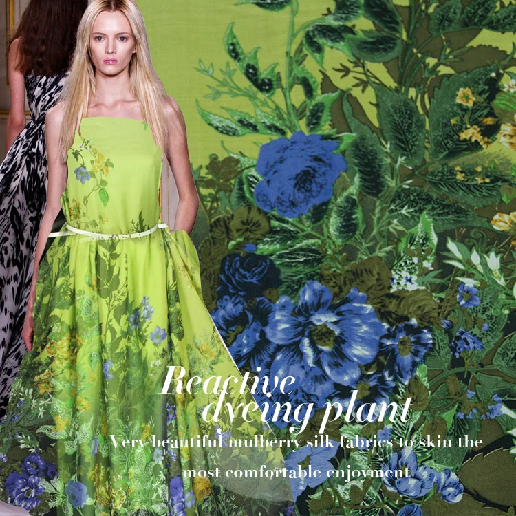 Цифровая Струйная шелковая ткань DIY перспективное платье Тюль шифоновая оптовая