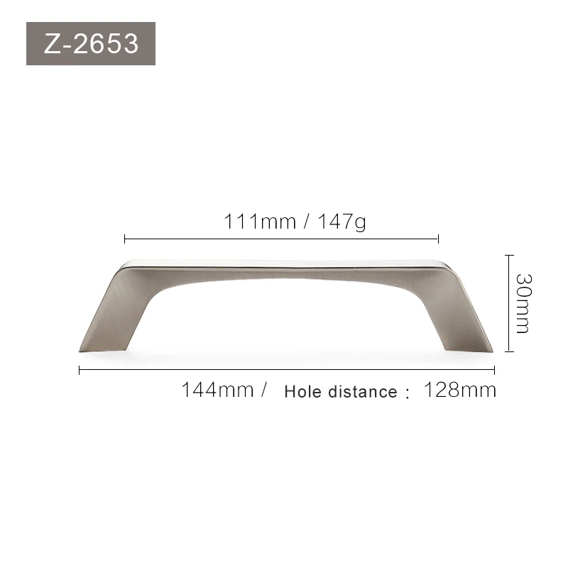 Z-2653-128 Кухонные дверные ручки, ручки для шкафа, ящики, цинковые ручки, сплав, дверные ручки для шкафа, современный стиль, фурнитура - Цвет: Z-2653-128