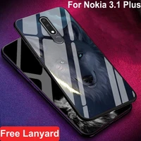 luxury tempered glass case for nokia 3 1 plus case soft silicone frame hard back cover for nokia 3 1plus phone cases shell