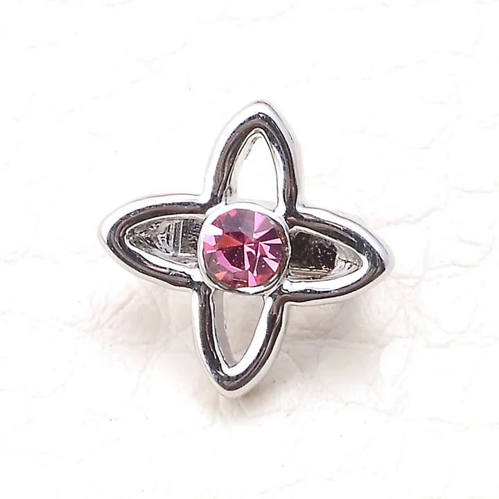 

Miasol Pink Flower Imitaiton Rhodium Crystal Flower Slide Charm Beads For Diy Women Wrap Bracelet Jewelry Making