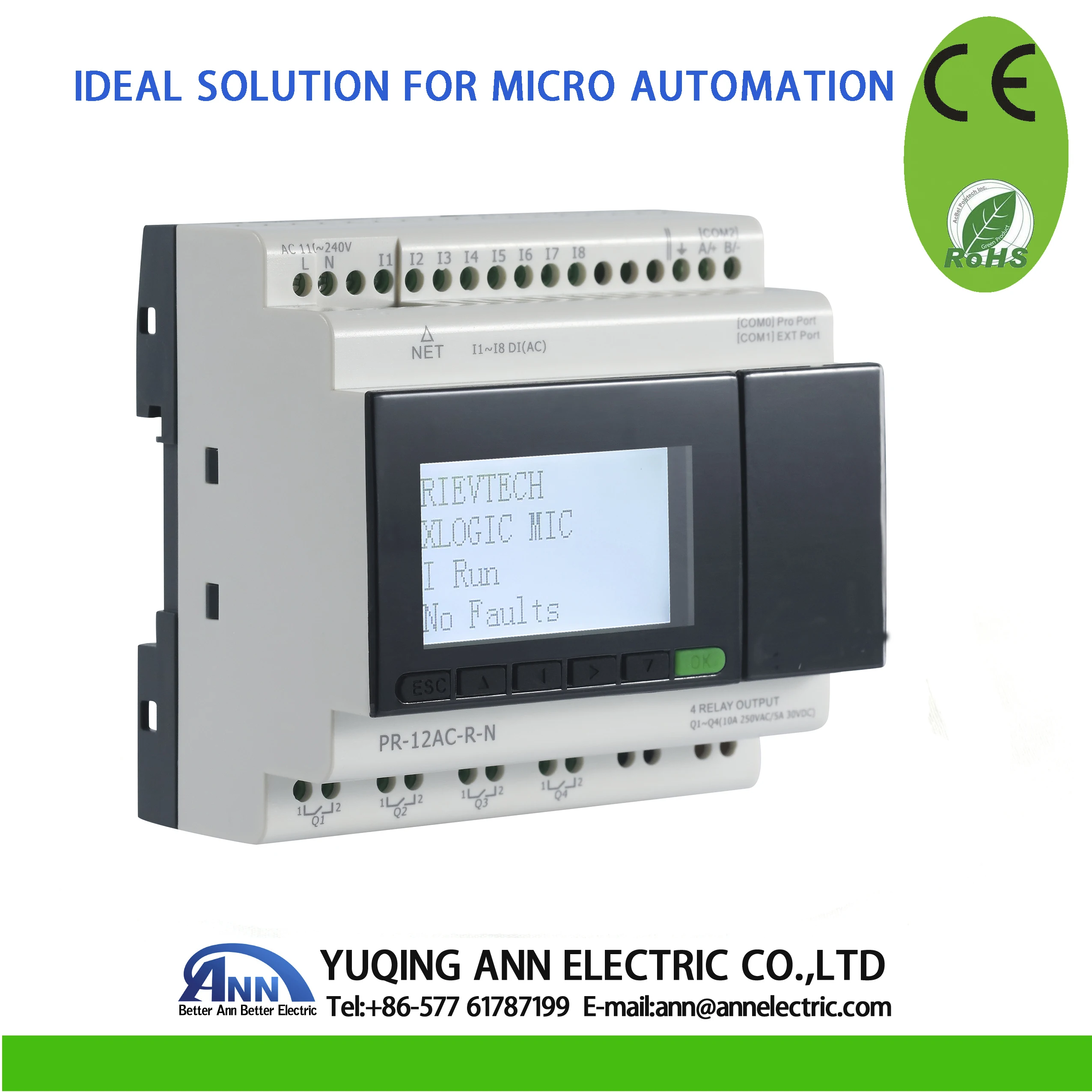 PR 12AC R N с ЖК дисплеем без кабеля AC 110 240 В 8 (I1 I8) 4 реле вывода Micro PLC умное