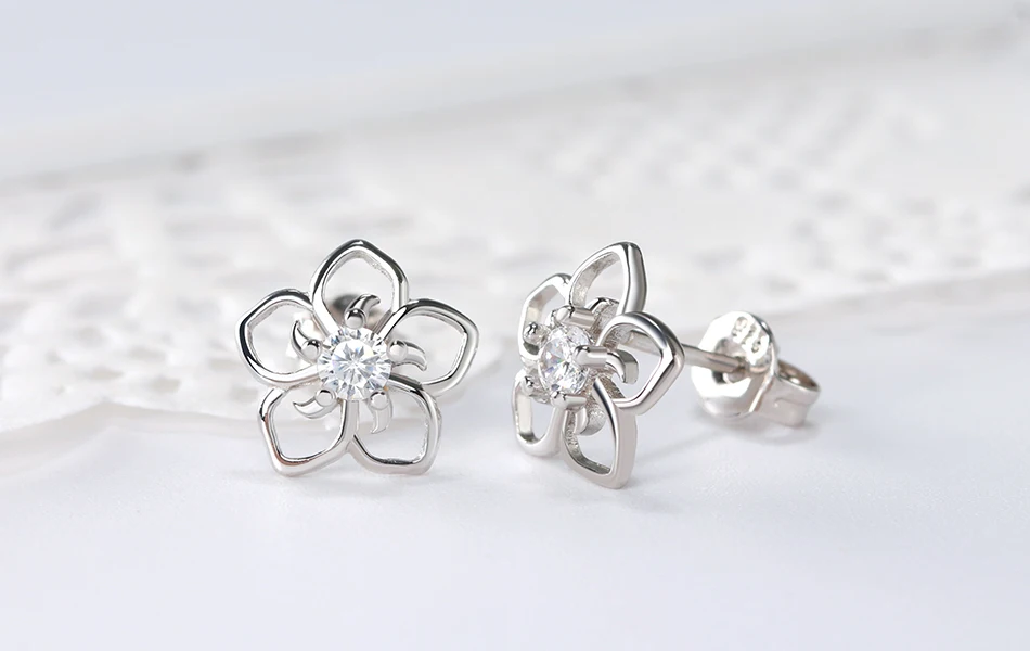 ORSA JEWELS 925 пробы серебряные женские серьги-гвоздики прозрачный/красный/синий/фиолетовый AAA кубический циркон Доступные модные ювелирные изделия SE71