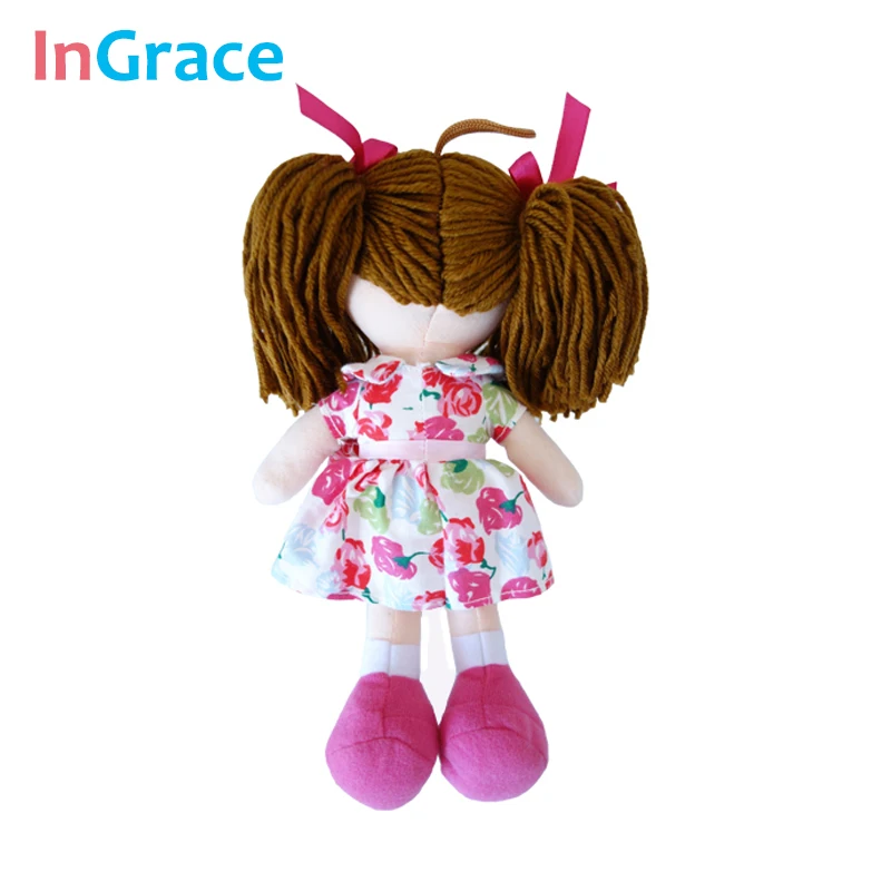 

InGrace soft fashion girls mini dolls plush and stuffed flower dress girls toys birthday gifts baby girl's first doll mini 25CM