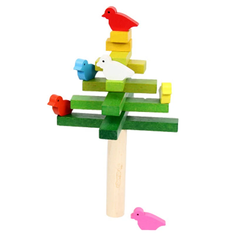 Деревянный игрушечные Кирпичи Птица бревне Jenga игрушки Логические блоки