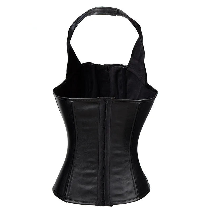 Корсет из искусственной кожи готический черный корсет на шнуровке с застежкой