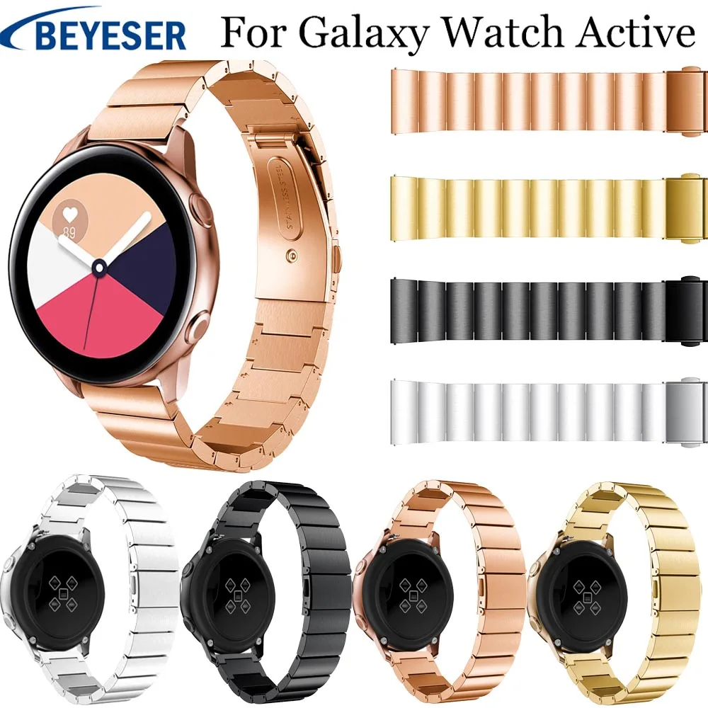 Металлические стальные ремешки для наручных часов для samsung Galaxy Watch Active 2 42 мм ремешок для наручных часов для samsung gear sport classic браслет из нержавеющей стали