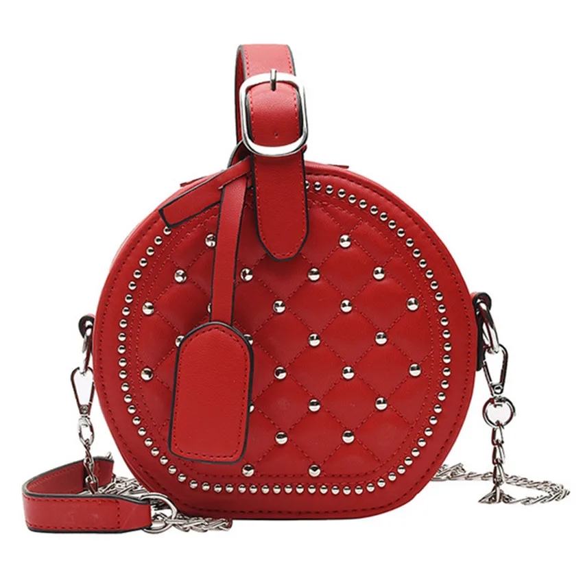 Для женщин сумка с заклепками женская сумка Sac a Main Femme - Цвет: Красный