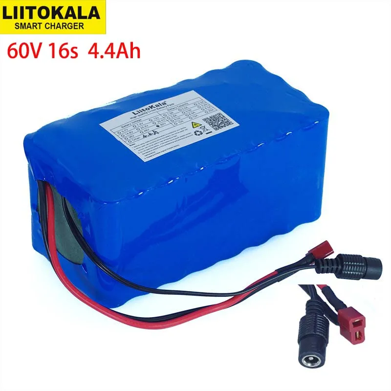 Литий ионный аккумулятор LiitoKala 60 в 16S2P 67 2 18650 А 4400 мАч для электровелосипеда