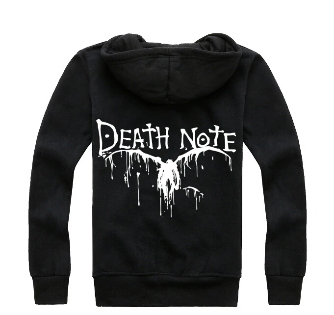 Черная толстовка с капюшоном Death Note куртка теплое модное пальто костюмы на
