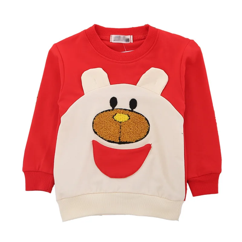 2015 осень мода детские дети капюшоном толстовка мальчики мультфильм медведь