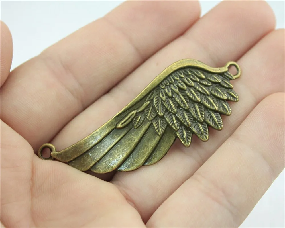 A11020-60x22mm 10 шт. микс Подвески для изготовления ювелирных изделий винтажные Подвески с крыльями и большими крыльями античные бронзовые подвески с большими крыльями - Окраска металла: A11020-60x22mm