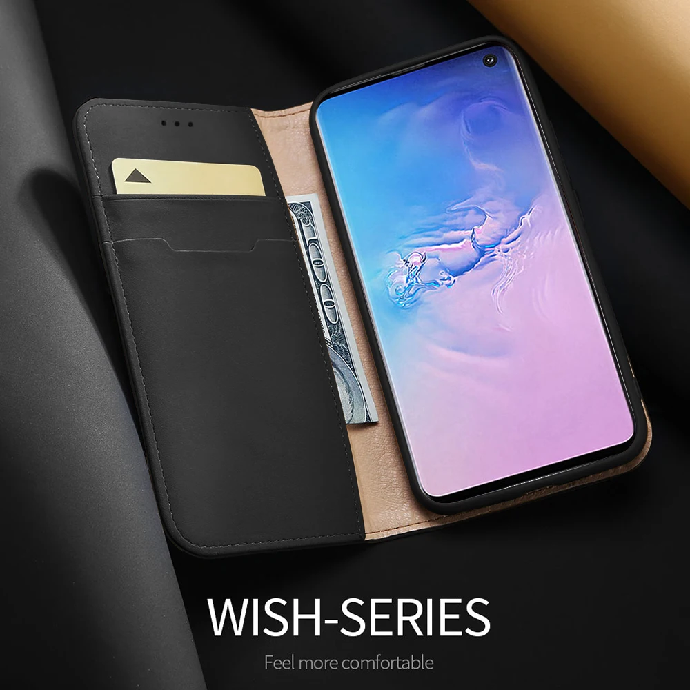 Роскошный чехол из натуральной кожи для samsung Galaxy S8, S9 Plus, S10, S10E, Note 8, 9, кошелек с откидной крышкой, слот для карт, магнитный бампер, чехол