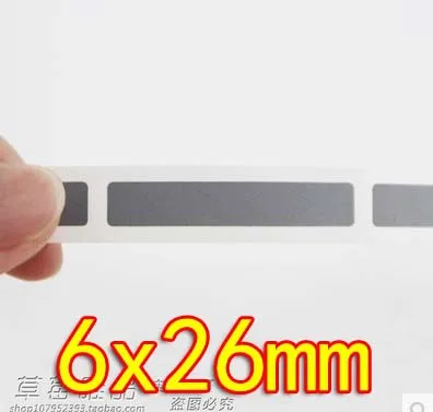 

6x26mm Scratch card coating silver password stickers-1000pcs /roll
