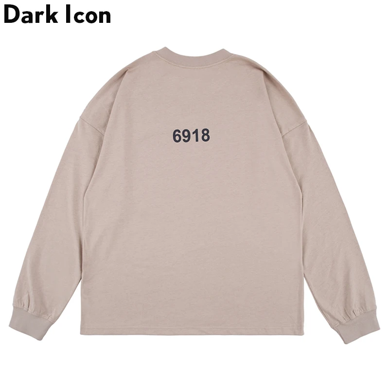 Мужская футболка с длинным рукавом Dark Icon хлопковая Футболка круглым вырезом в