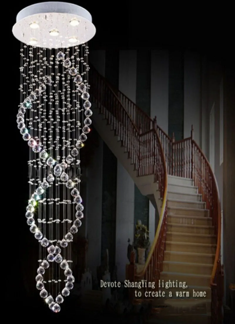 Современная простая светодиодсветодиодный люстра вращающаяся лестница длинная