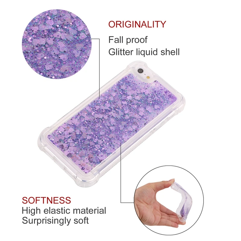 5s Liquid Quicksand Phone Case on for iPhone Bling Sequins Cover Coque For Apple 5 5S SE Cases Fundas Women |