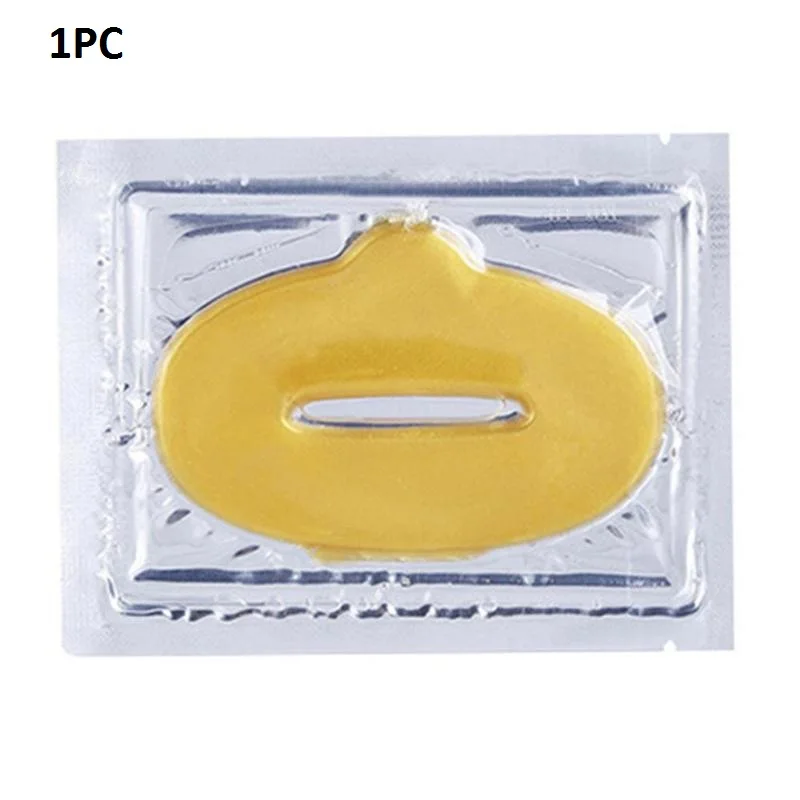 1PC Yellow Lip Mask Золотая с кристаллами коллагена маска для глаз маска для губ тонкие линии темных кругов/отечность увлажняющие эластичные маски для глаз Colagen гелевые подушечки для глаз - Цвет: 1PC Yellow Lip Mask