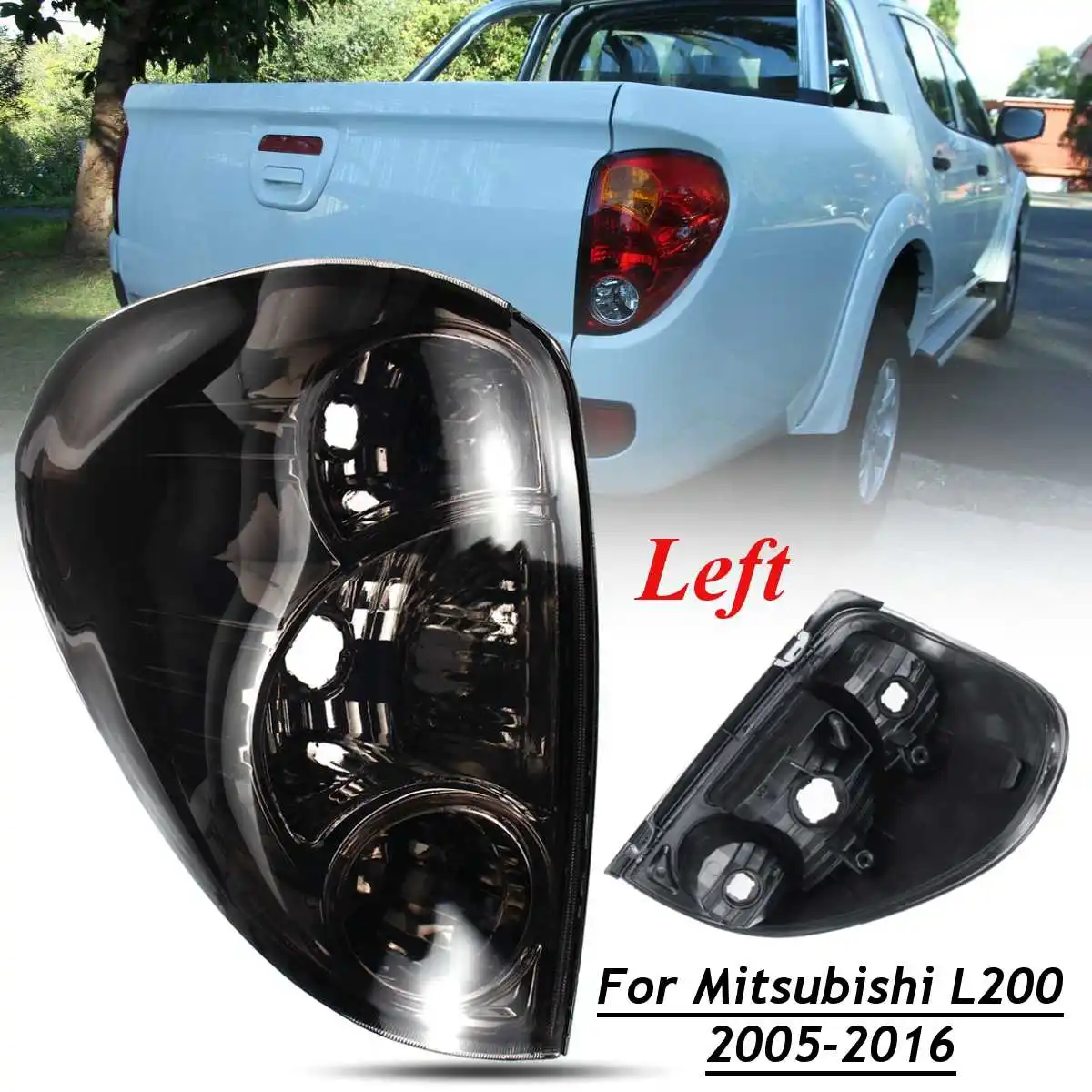 Left Smoke Для Mitsubishi L200 Тритон Colt 2005- Пикап 1 пара дыма автомобиля задние фонари зад лампа задние стоп-сигнальные фонари с проводом Замена - Цвет: Left Smoke