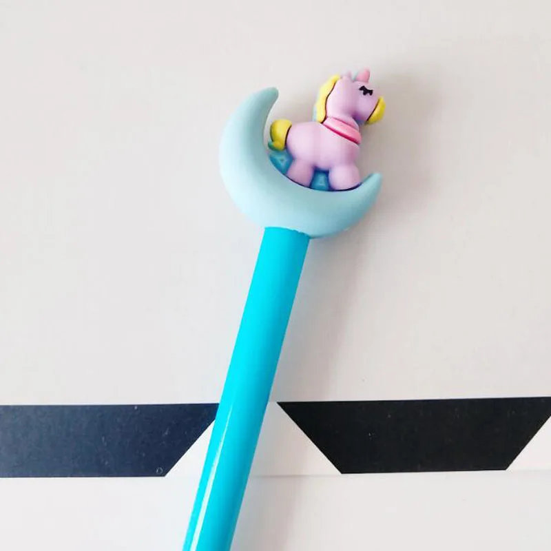 2 шт. Творческий гелевая ручка с единорогом черная коротким рукавом чернильная