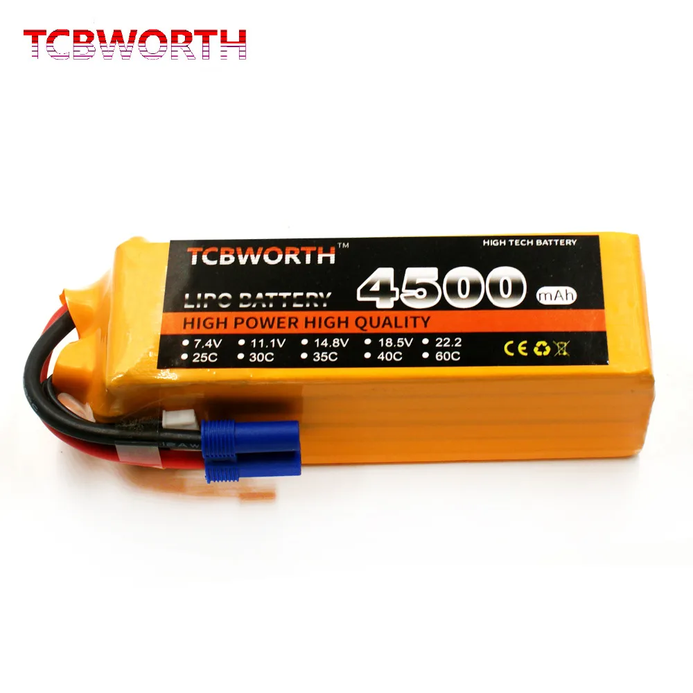 TCBWORTH 4S RC LiPo аккумулятор 14 8 в 4500 мАч 40C Burst 80C для радиоуправляемых самолетов