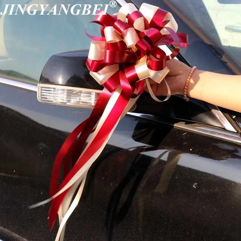 Лента с бантом свадебное украшение автомобиля цветочные дверные ручки зеркало