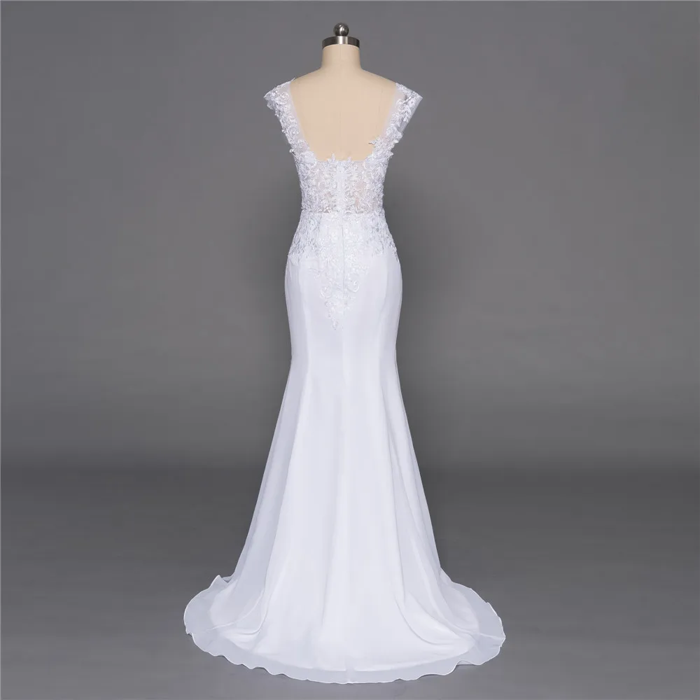 Пляжное свадебное платье Vestido De Noiva Свадебные платья русалки Кепки рукава шифон
