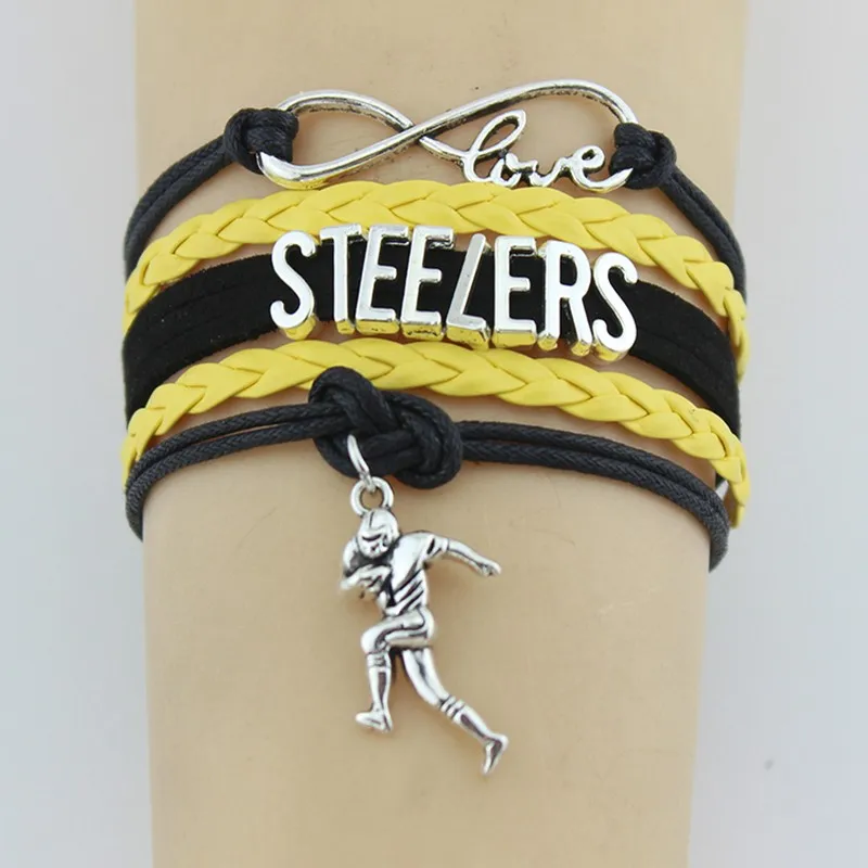 (Прямая поставка) Бесконечность любовь Steelers Браслеты Спортивный Шарм ручной