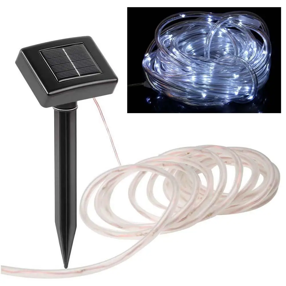 23 фута 50 LED Солнечная энергия веревка трубка световая полоса Водонепроницаемая