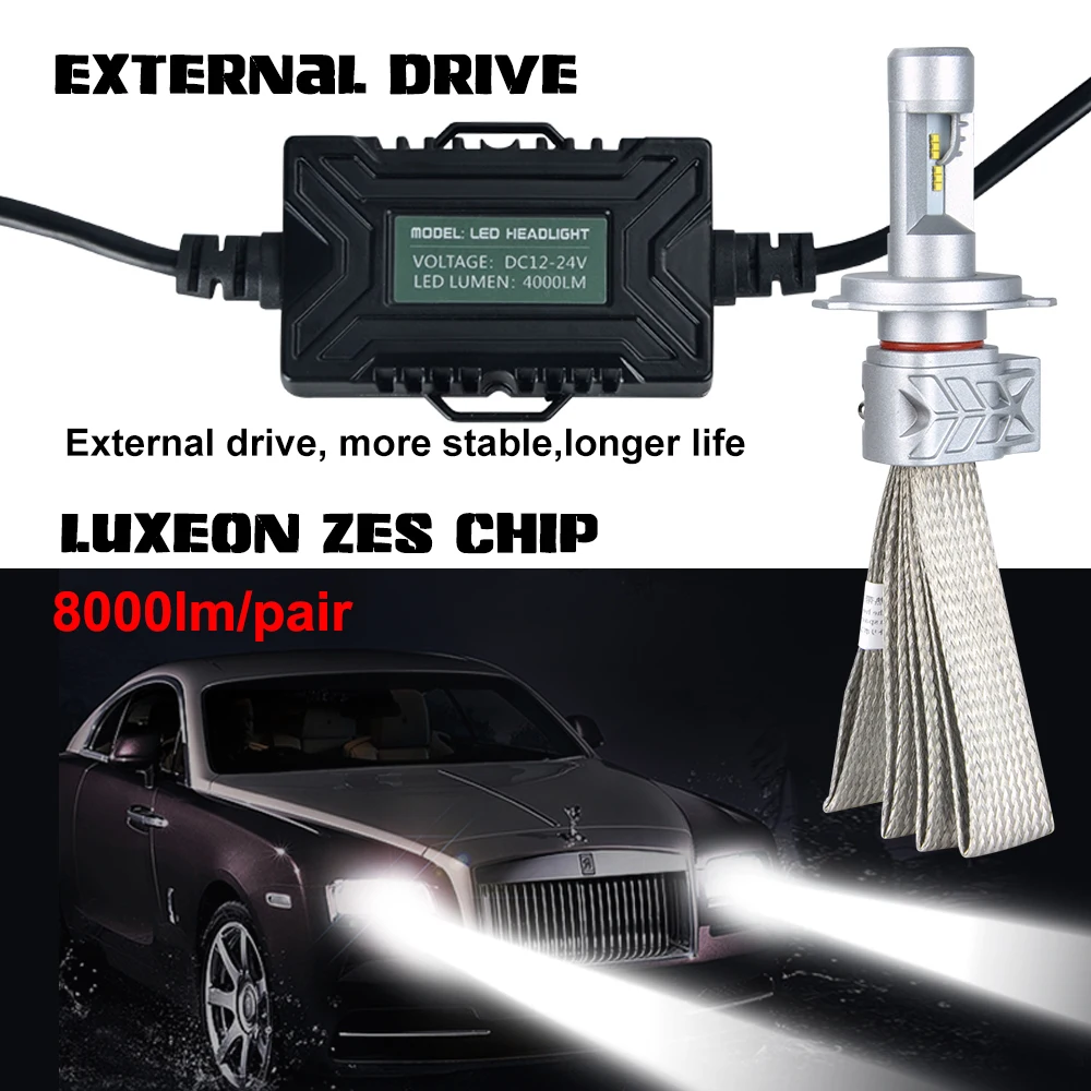 AmmToo Canbus H7 светодиодная Автомобильная фара H4 luces LED para Auto HB4 HB3 Светодиодная лампа H11