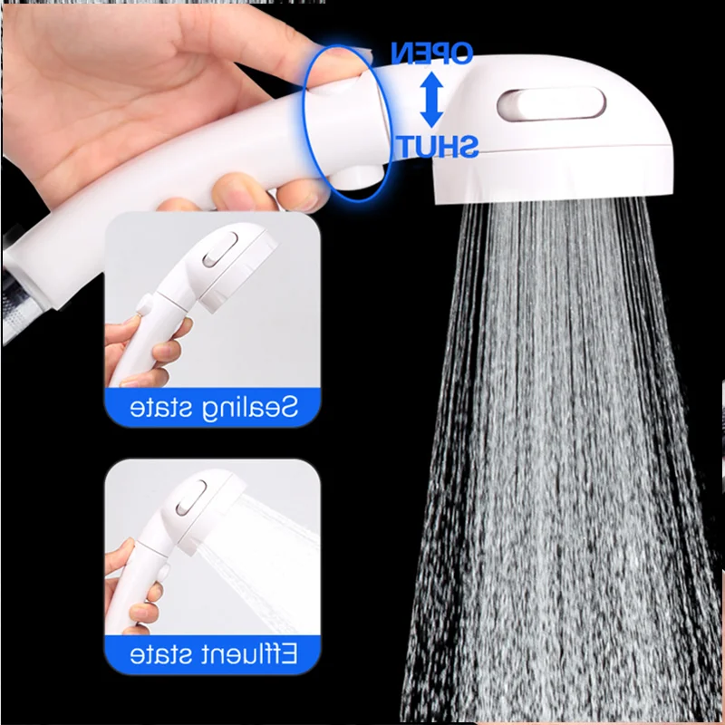 3 ступенчатая ручная водосберегающая насадка для душа волшебная под высоким