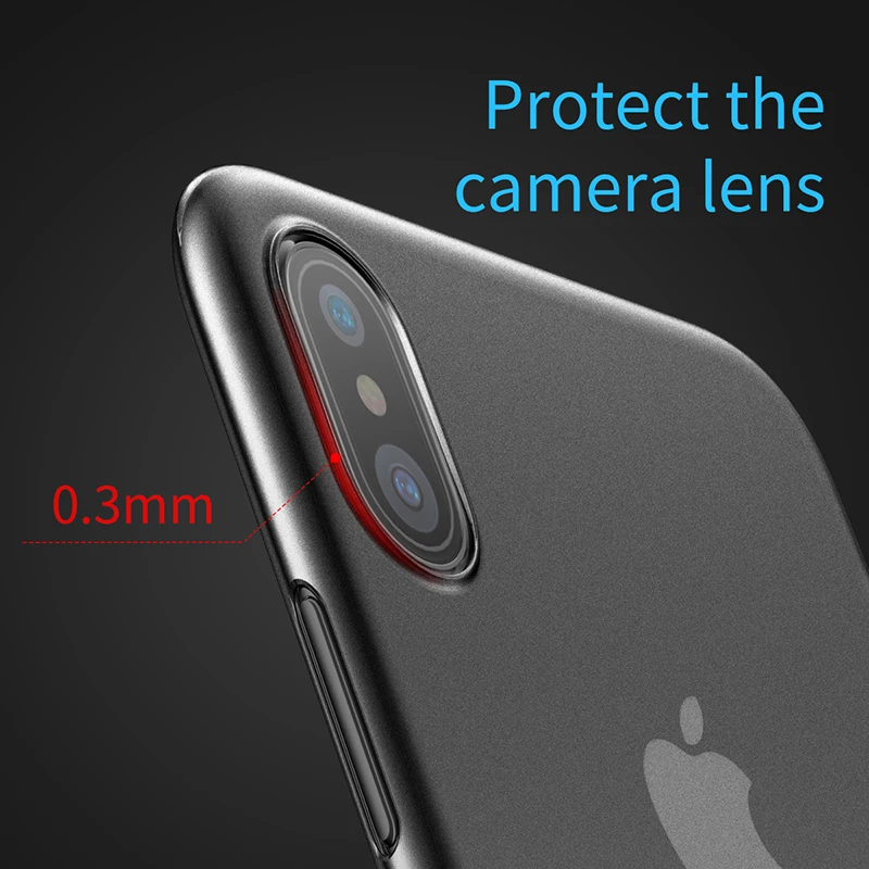 Baseus Luxury Ultra Thin Phone Case for iPhone X Slim Frosted Cover Transparent Smooth Back For Fundas |