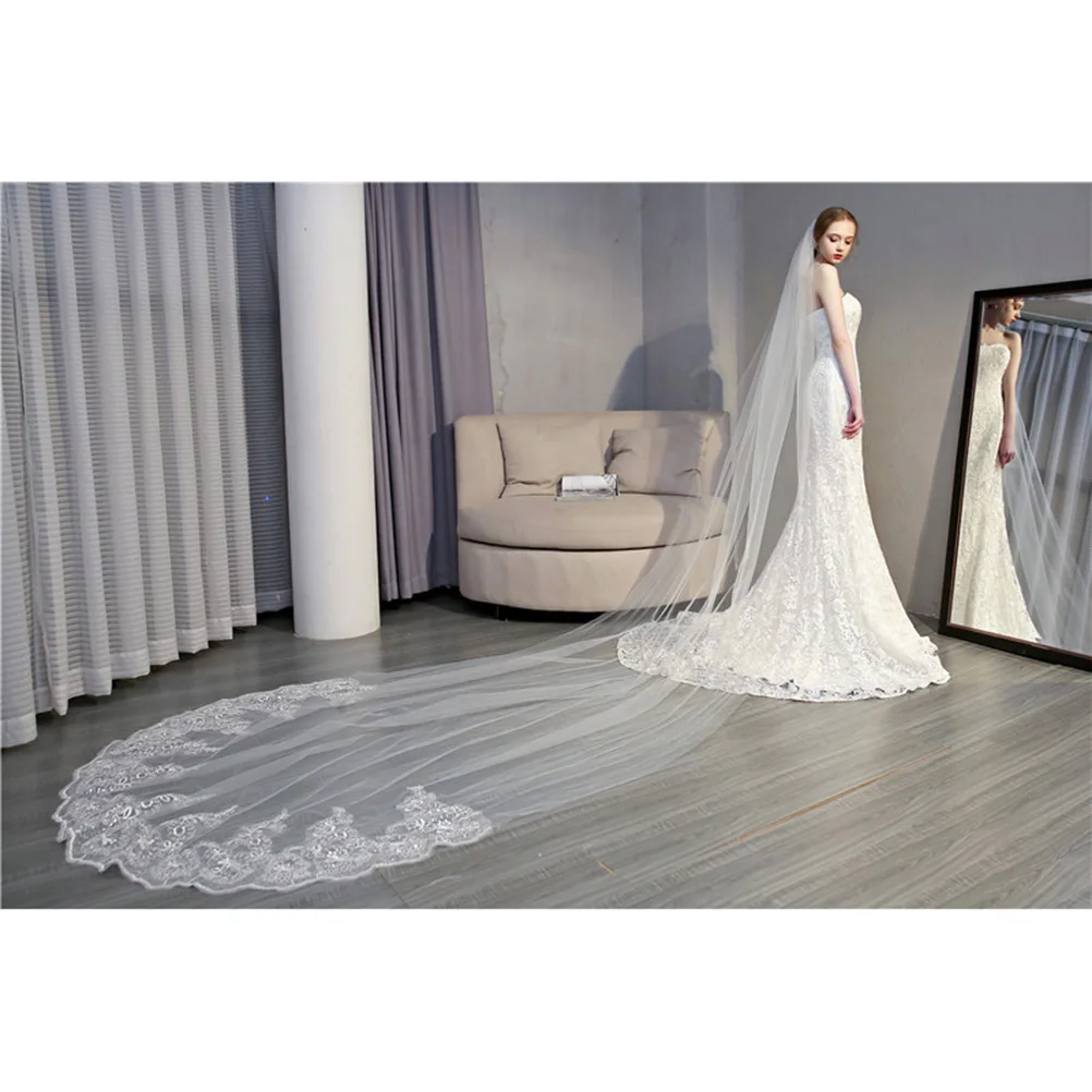 1 шт. Длинная свадебная вуаль пол фата леди | Свадьбы и торжества