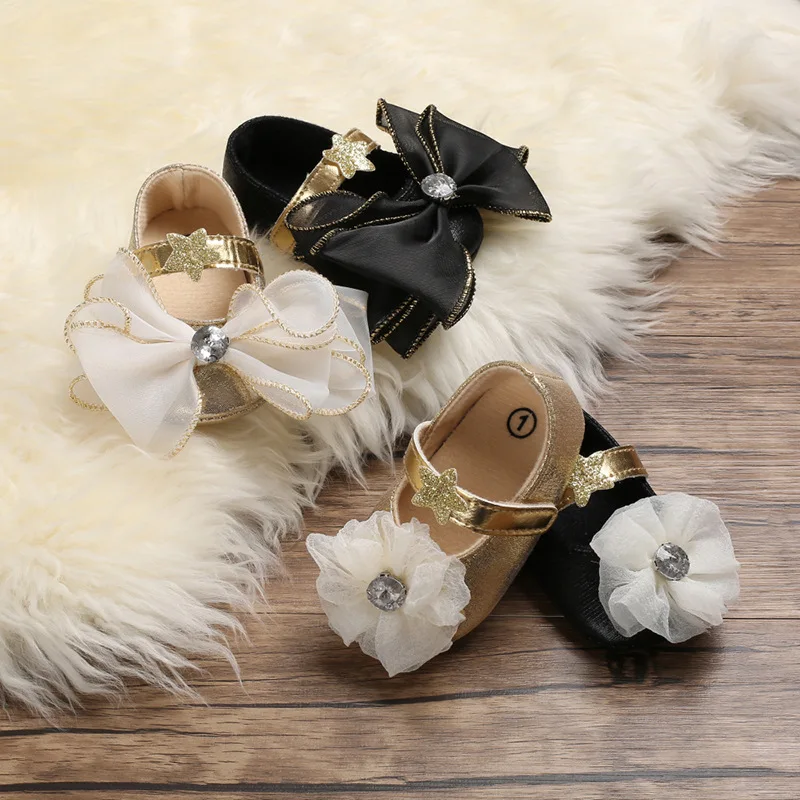 Милый большой бант одежда для малышей девочек обувь принцессы новорожденных