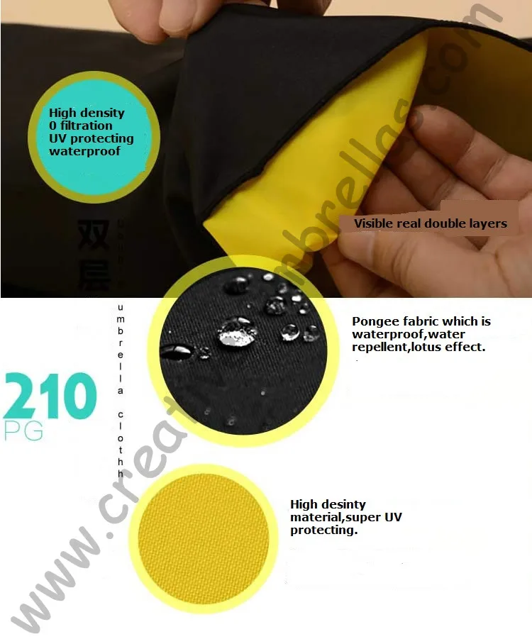 (2 шт./лот) видимые двухслойные тканевые зонты для гольфа. Стекловолокно
