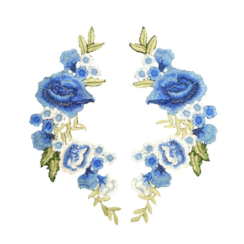 Blue B DIY одежды патч 1 шт./2 шт. для джинсовые эмблемы сумки пришить на вышивку стикер для рукоделия розы аксессуары для одежды аппликация - Цвет: Blue B