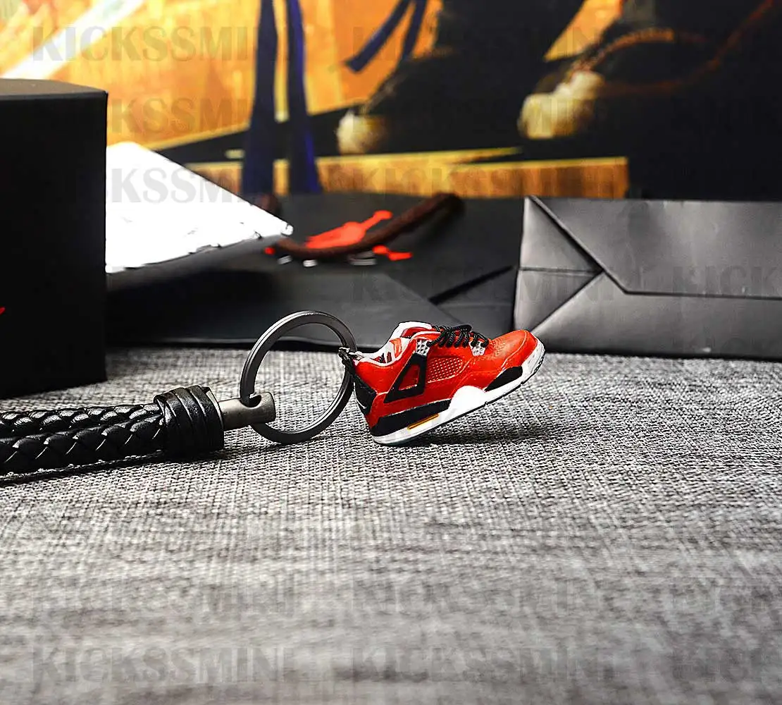 DIY ретро OG Air Jordan " Toro Bravo" 3D Мини кроссовок Джордана сумка для ключей коробка Подвеска для пары Кукла аксессуар
