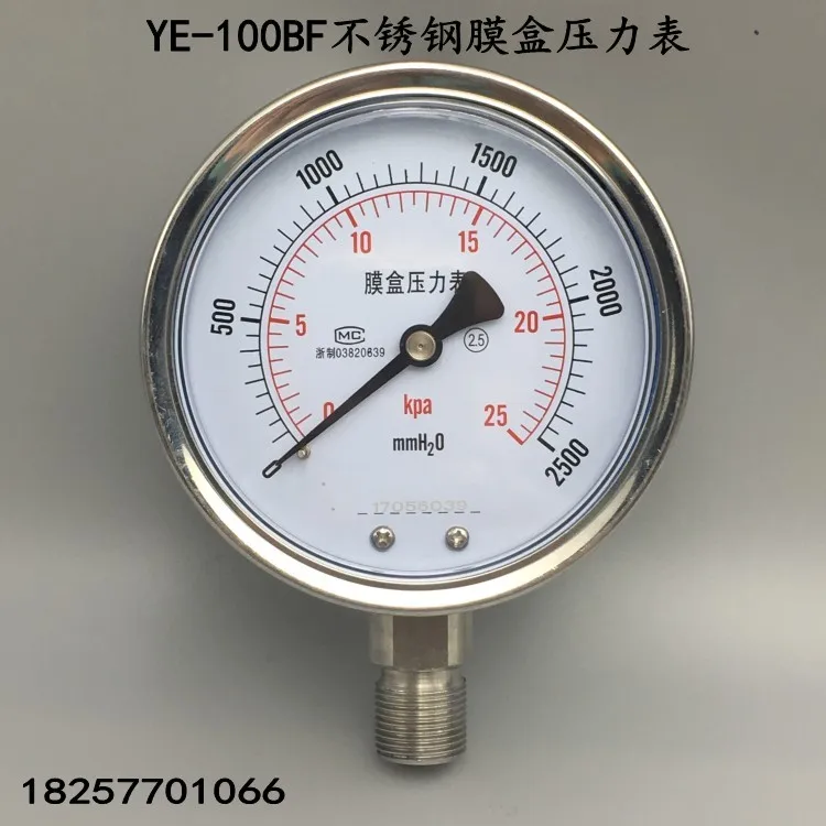 Нержавеющая сталь диафрагмы Давление датчик YE 100BF микро метр кПа газовый счетчик