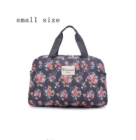 grey small size Новинка, модные женские дорожные сумки, сумки для багажа, женские дорожные сумки с цветочным принтом, большие вместительные сумки PT558 - Цвет: grey small size
