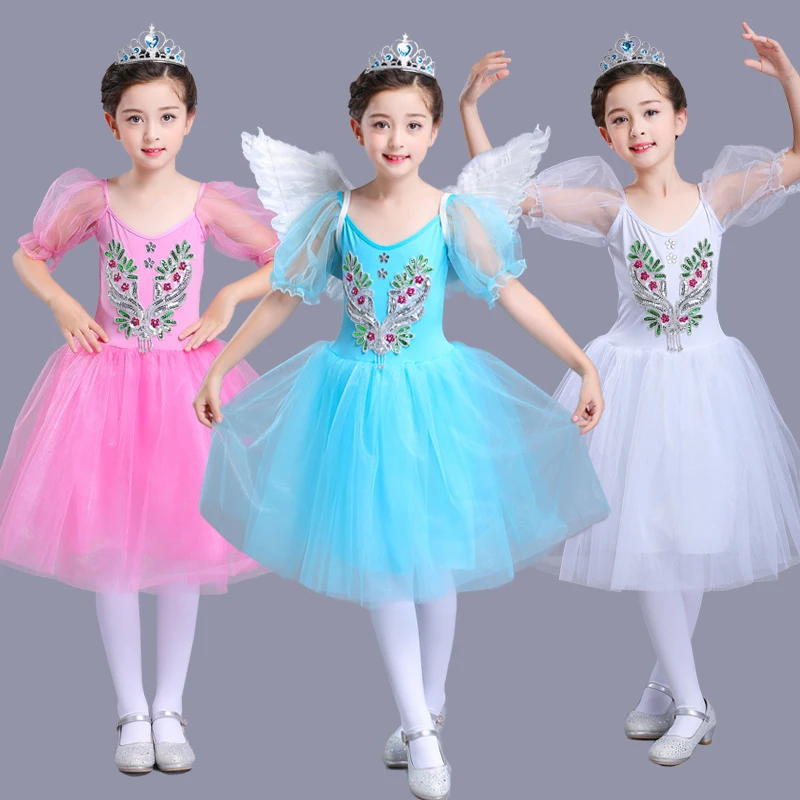

Children Girl'S Ballet Dance Costumes Professional European Yarn Tutu Dancing Skirt For Kids Stage Performance Dance Dress